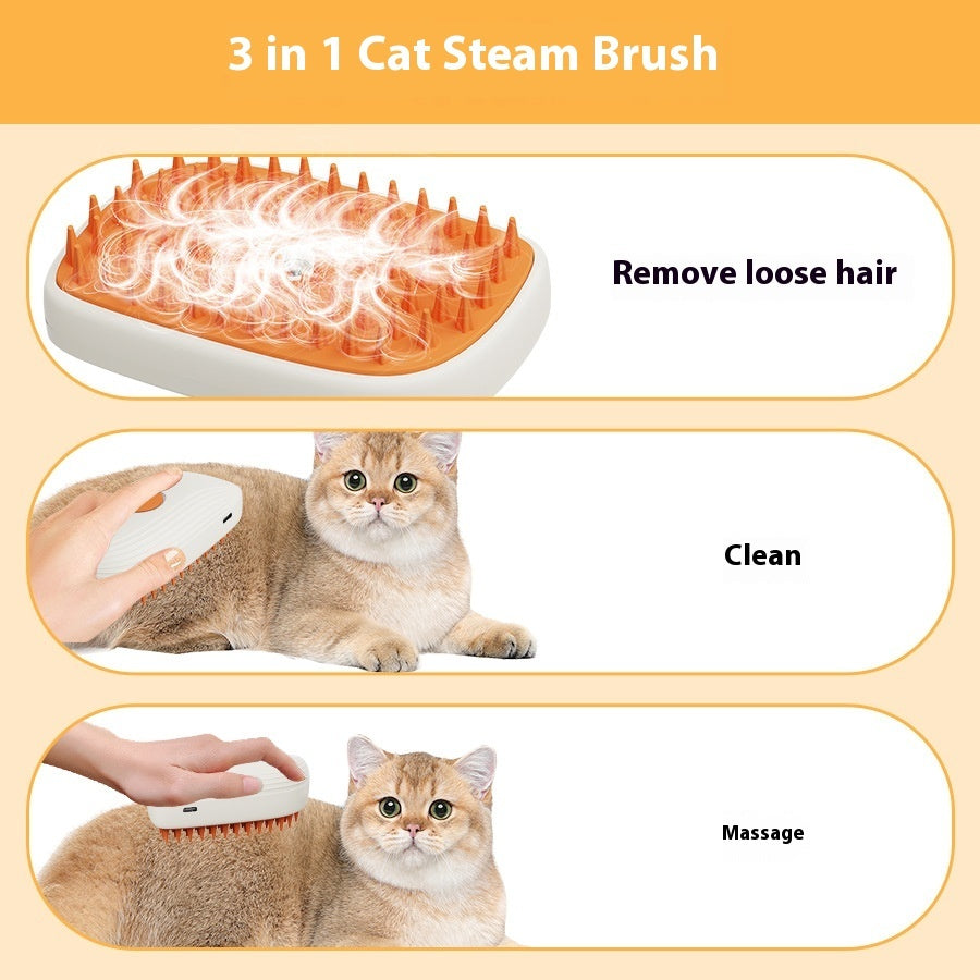 USB Rechargeable Pet Steam Spray Brush
