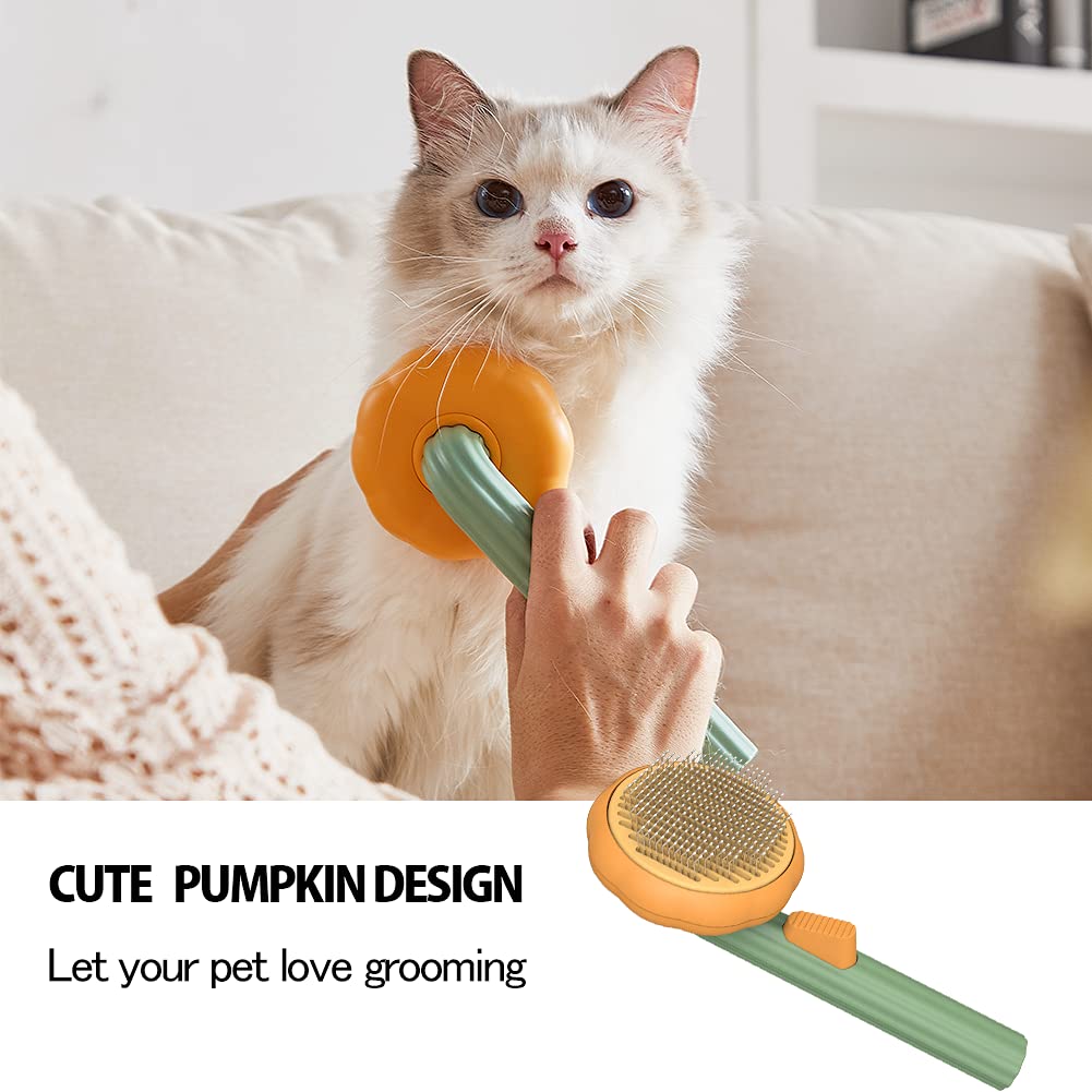 Grooming Self Cleaning Pumpkin Brush