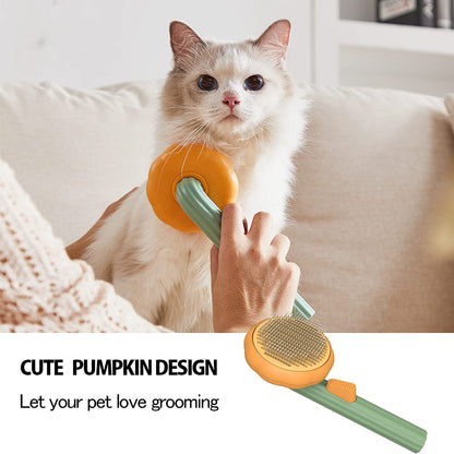 Grooming Self Cleaning Pumpkin Brush