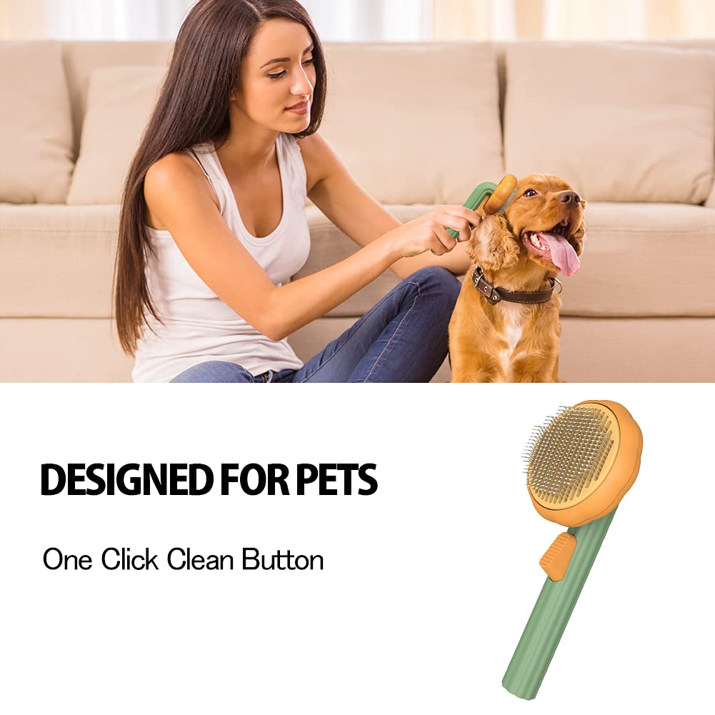Grooming Self Cleaning Pumpkin Brush