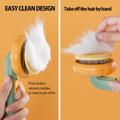 Grooming Self Cleaning Pumpkin Brush