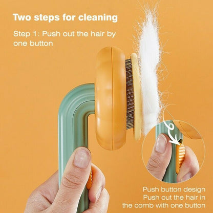 Grooming Self Cleaning Pumpkin Brush