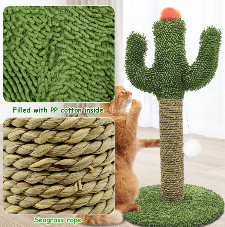2-in-1 Cactus Cat Climbing Tree Toy