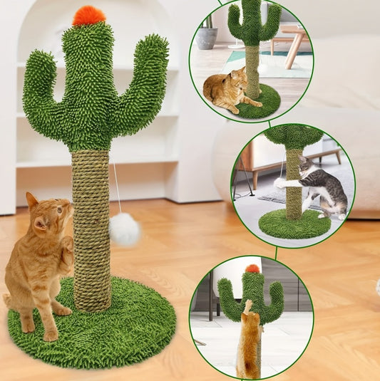 2-in-1 Cactus Cat Climbing Tree Toy