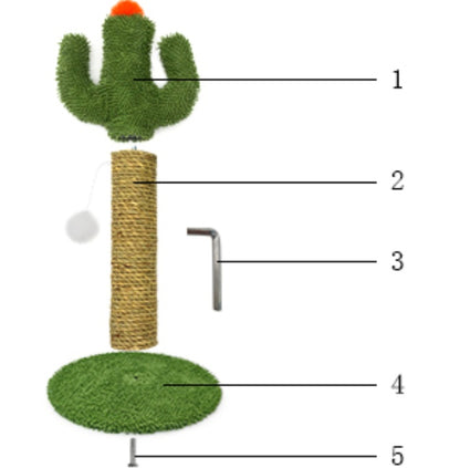 2-in-1 Cactus Cat Climbing Tree Toy