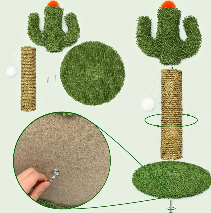 2-in-1 Cactus Cat Climbing Tree Toy