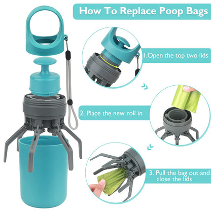 Pooper Scooper With Built-in Poop Bag Dispenser